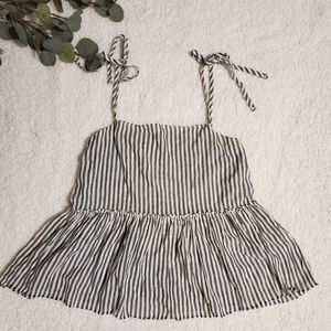 Nation LTD Tie Strap, Raw Hem Stripes Tank